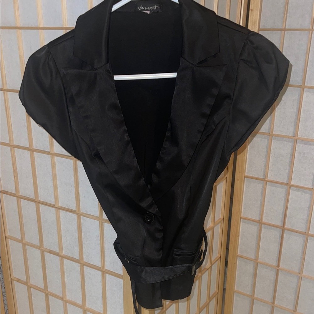 Von Mozart Satin Black Blazer